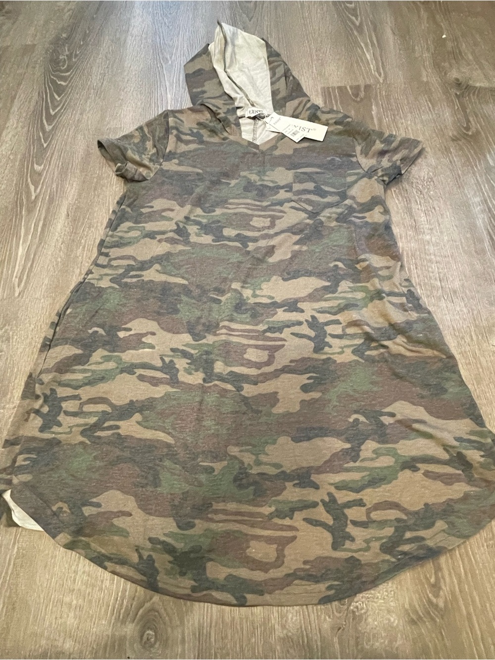 Exist Hooded Camo Mini Dress: size XL
